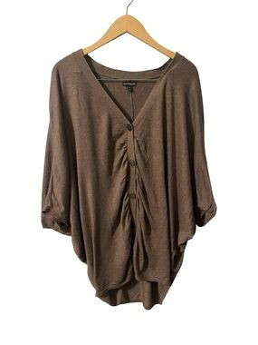 Express Cashmere Blend Ruched Tunic Sweater Large